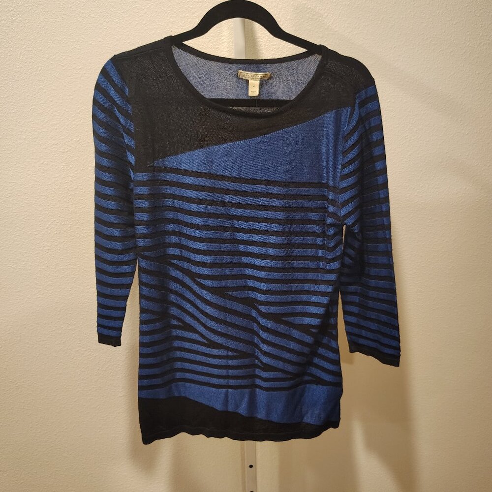 Dana Buchman Women's Lightweight Sweater Size Medium NWT Asymmetric Stripe